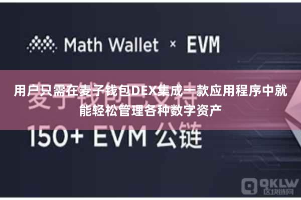 用户只需在麦子钱包DEX集成一款应用程序中就能轻松管理各种数字资产